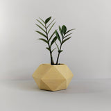 Matera de mesa Adara Amarillo 18x11cm de Cemento Hexagonal de 2.3 Litros - Jardineria | Bylmo