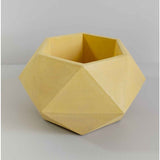 Matera de mesa Adara Amarillo 18x11cm de Cemento Hexagonal de 2.3 Litros - Jardineria | Bylmo