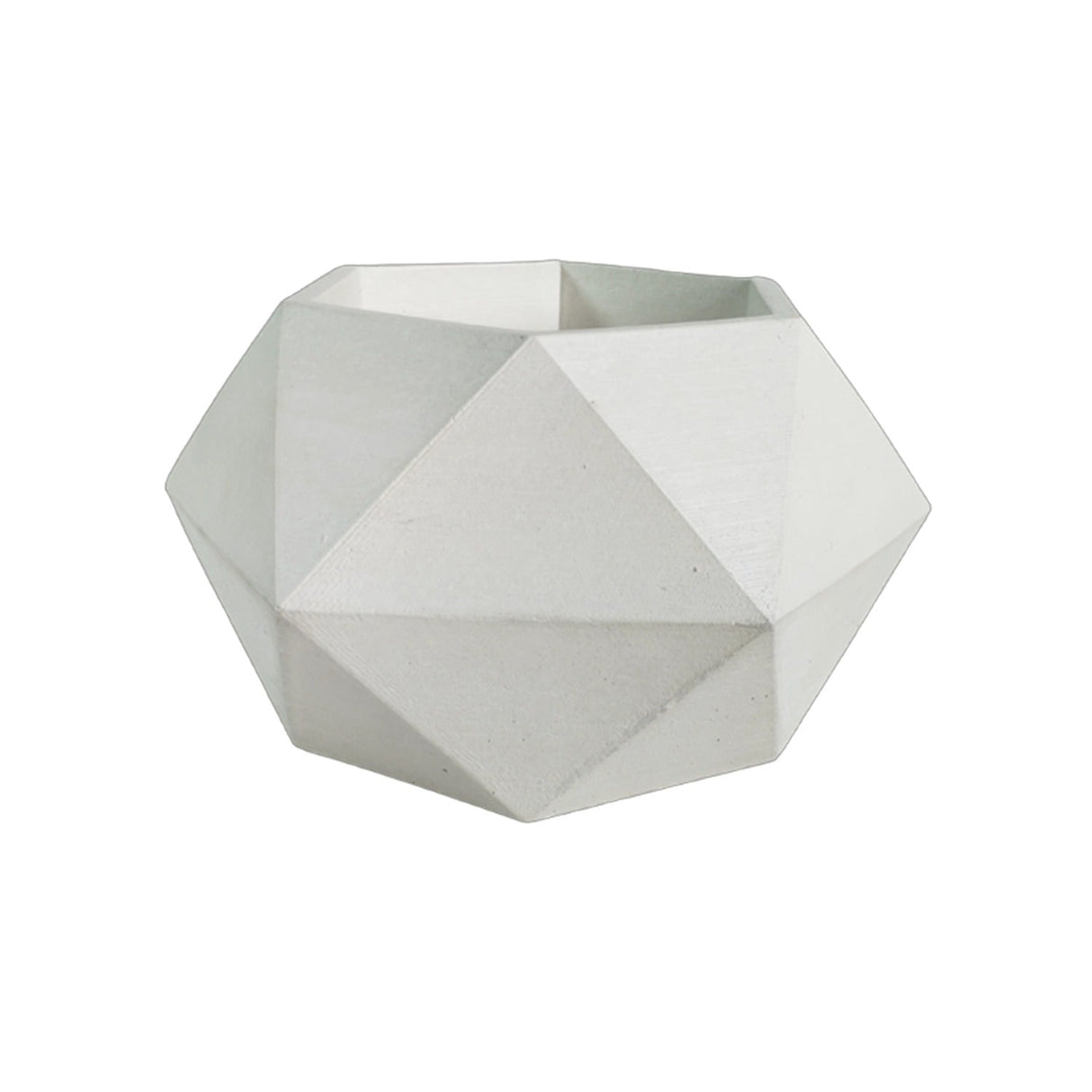 Matera de mesa Adara Blanco 18x11cm de Cemento Hexagonal de 2.3 Litros - Jardineria | Bylmo