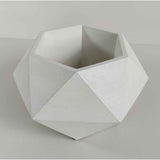Matera de mesa Adara Blanco 18x11cm de Cemento Hexagonal de 2.3 Litros - Jardineria | Bylmo