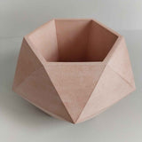 Matera de mesa Adara Palo de Rosa 18x11cm de Cemento Hexagonal de 2.3 Litros - Jardineria | Bylmo