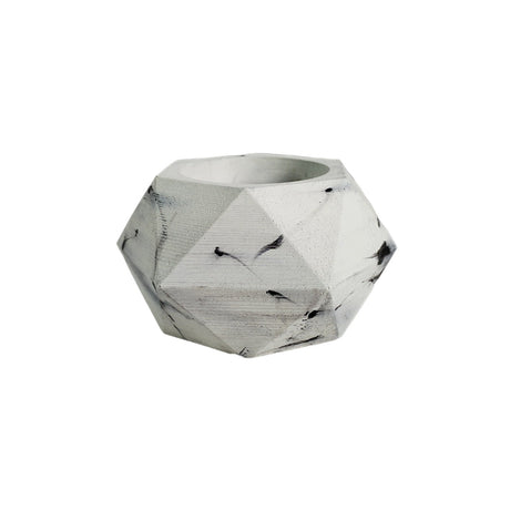 Matera de mesa Adara Petty Mármol Negro 7x7cm de Cemento Hexagonal de 0.2 Litros - Jardineria | Bylmo