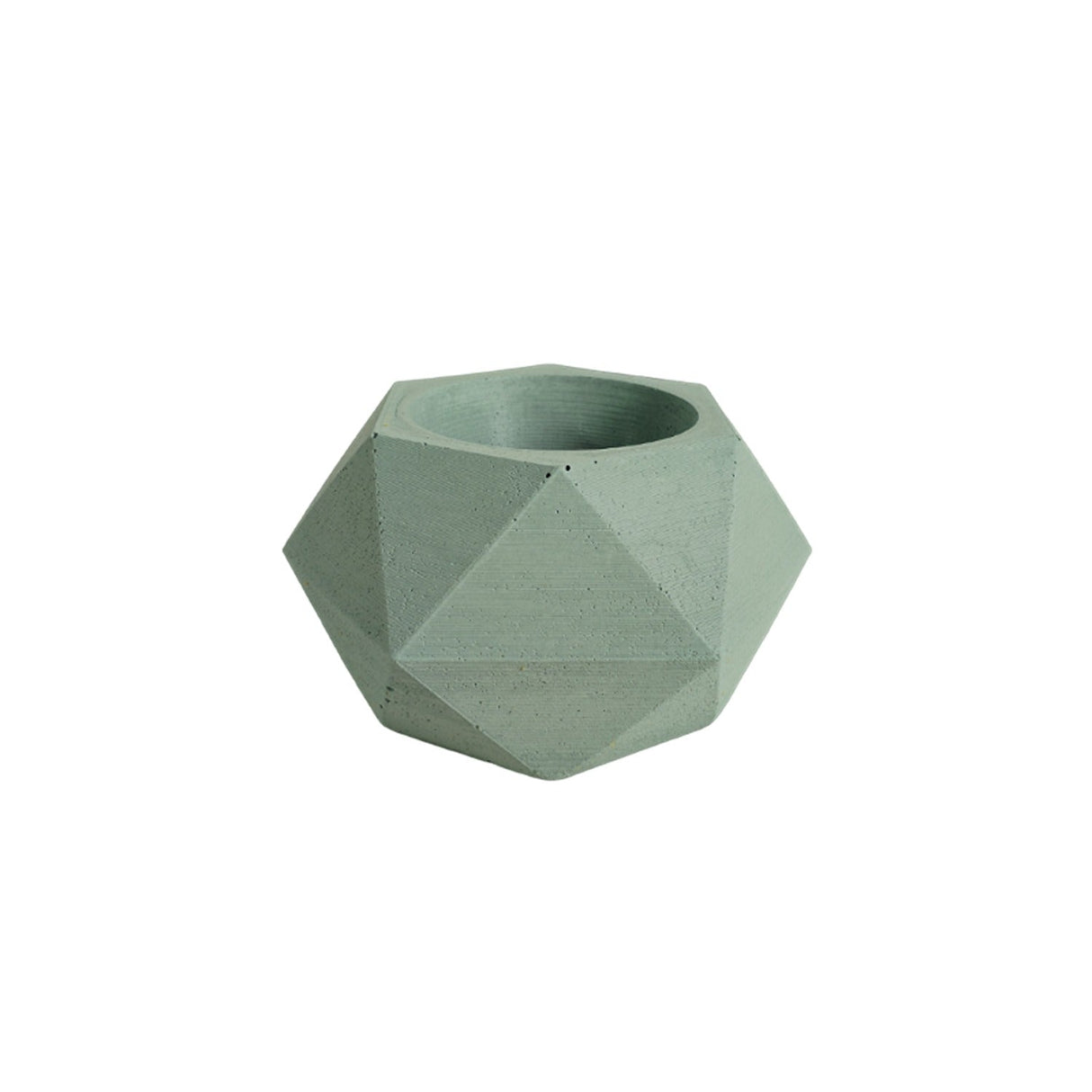 Matera de mesa Adara Petty Verde Oliva 7x7cm de Cemento Hexagonal de 0.2 Litros - Jardineria | Bylmo