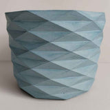 Matera de mesa Carlota Azul Petróleo 19x15cm de Cemento Circular de 4.3 Litros - Jardineria | Bylmo