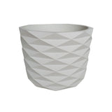 Matera de mesa Carlota Blanco 19x15cm de Cemento Circular de 4.3 Litros - Jardineria | Bylmo
