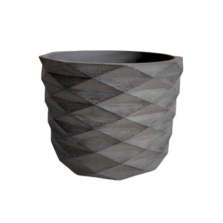 Matera de mesa Carlota Gris Oscuro 19x15cm de Cemento Circular de 4.3 Litros - Jardineria | Bylmo