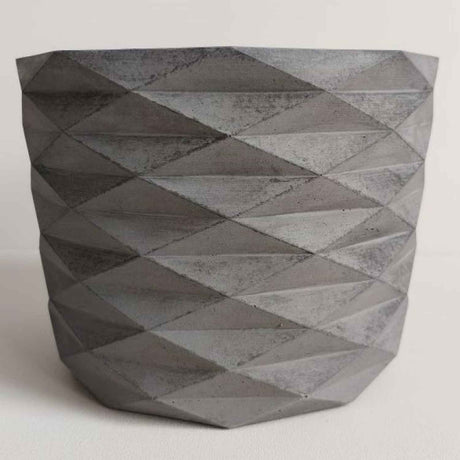 Matera de mesa Carlota Gris Oscuro 19x15cm de Cemento Circular de 4.3 Litros - Jardineria | Bylmo