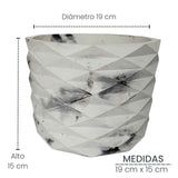 Matera de mesa Carlota Mármol Negro 19x15cm de Cemento Circular de 4.3 Litros - Jardineria | Bylmo