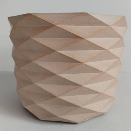 Matera de mesa Carlota Nude 19x15cm de Cemento Circular de 4.3 Litros - Jardineria | Bylmo
