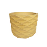 Matera de mesa Carlota Petty Amarillo 15x13cm de Cemento Circular de 2.3 Litros - Jardineria | Bylmo