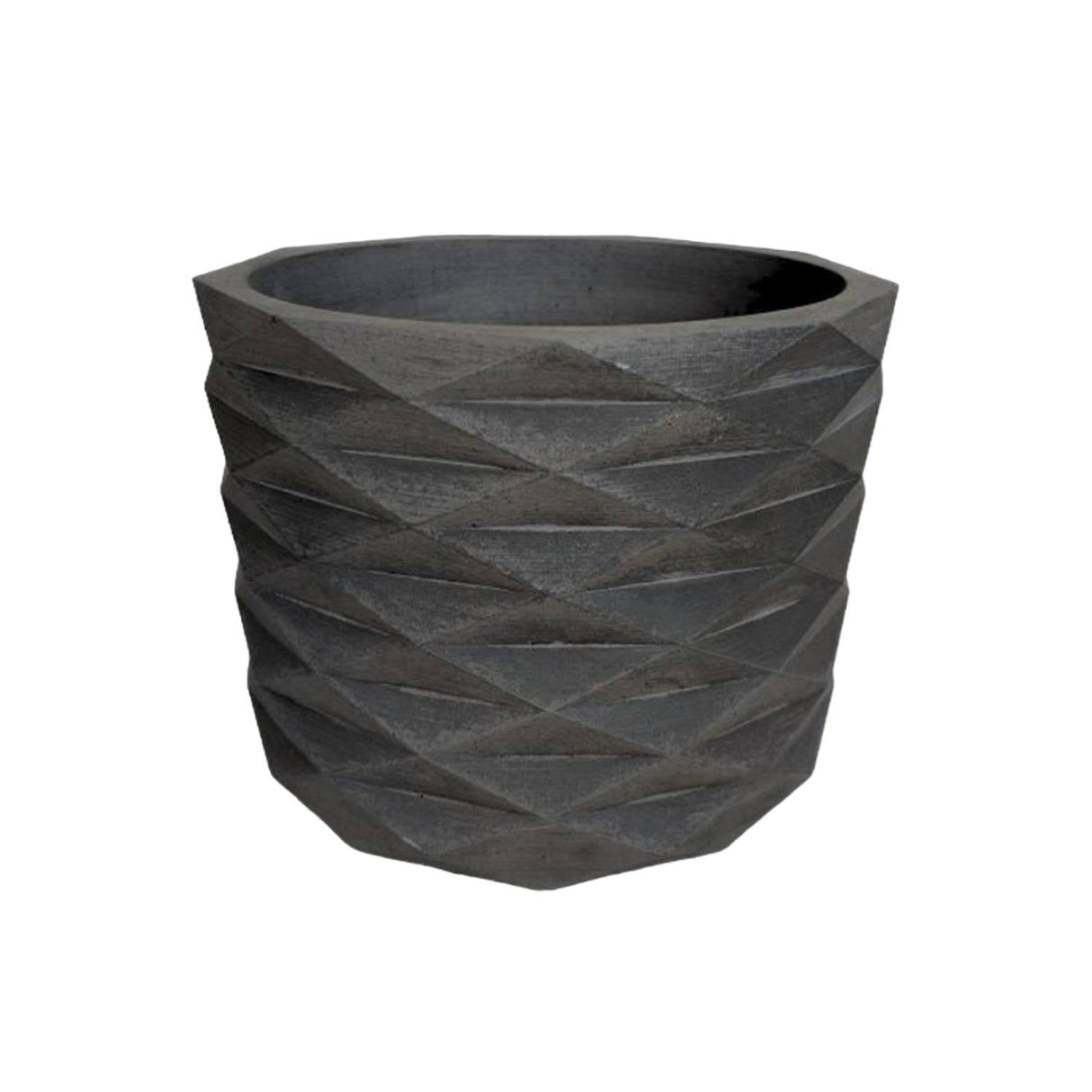 Matera de mesa Carlota Petty Gris Oscuro 15x12.5cm de Cemento Circular de 2.2 Litros - Jardineria | Bylmo