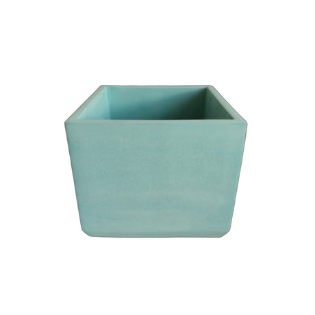 Matera de mesa Eloisa Aguamarina 15x15cm de Cemento Cuadrado de 3.4 Litros - Jardineria | Bylmo