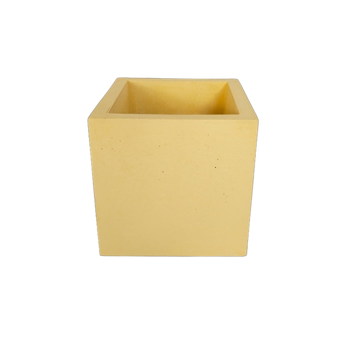 Matera de mesa Eloisa Petty Amarillo 12x12cm de Cemento Cuadrado de 1.7 Litros - Jardineria | Bylmo