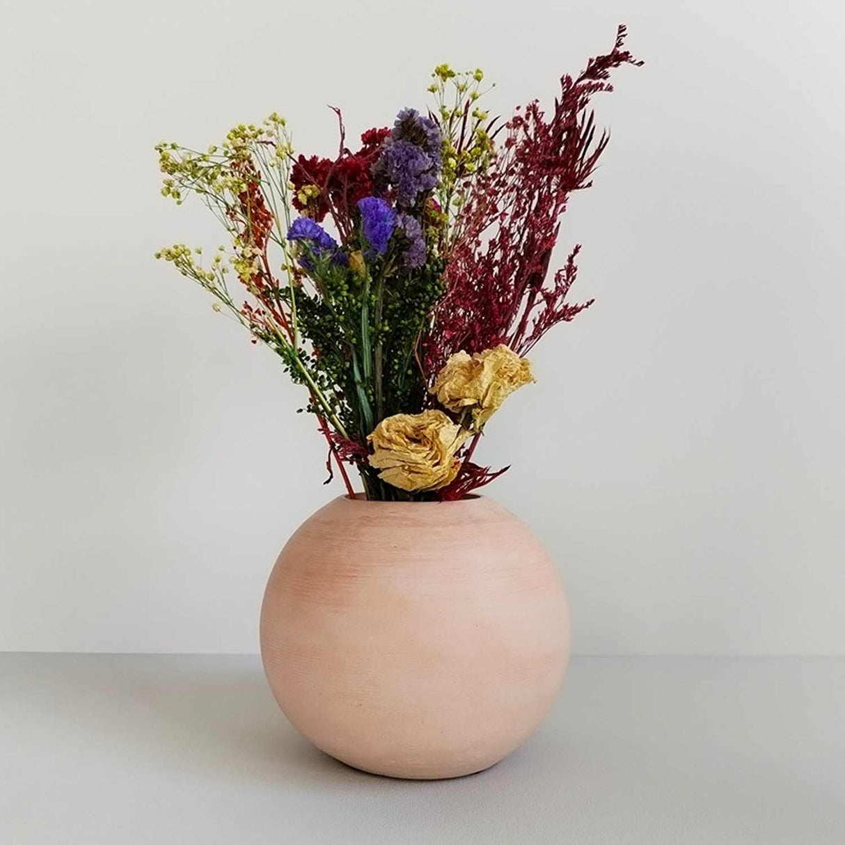 Matera de mesa Luna Palo de Rosa 12x12cm de Cemento Circular de 1.4 Litros - Jardineria | Bylmo