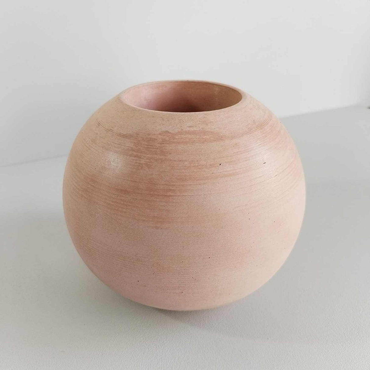 Matera de mesa Luna Palo de Rosa 12x12cm de Cemento Circular de 1.4 Litros - Jardineria | Bylmo