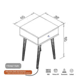 Mesa Negro 40 cm con Un Cajón - Mesas | Bylmo