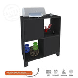 Biblioteca Kuad Negro 67x76cm Rectangular con Cuatro Compartimientos - Mesas | Bylmo