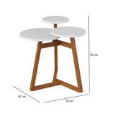 Mesa de Centro Buk Almendra y Blanco 64x65cm Circular - Mesas | Bylmo