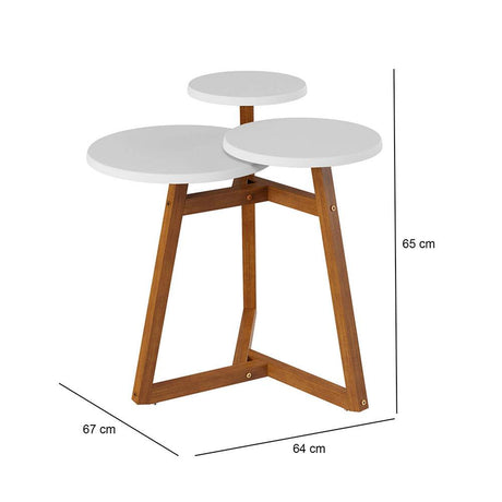 Mesa de Centro Buk Almendra y Blanco 64x65cm Circular - Mesas | Bylmo