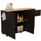 Barra de Cocina Victoria Wengue 136x92cm con Tres Entrepaños y Seis Compartimientos - Muebles Organizadores | Bylmo