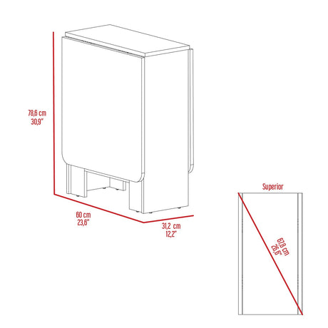 Mesa Auxiliar Gateleg Blanco 60x79cm Rectangular Plegable - Mesas Auxiliares | Bylmo