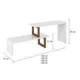 Mesa Glam Almendra y Blanco 140 cm Transformable - Mesas | Bylmo