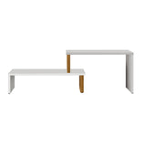 Mesa Glam Almendra y Blanco 140 cm Transformable - Mesas | Bylmo