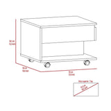 Mesa de Centro Luanda Blanco 55x39.1cm Rectangular Transformable Con Ruedas - Mesas | Bylmo