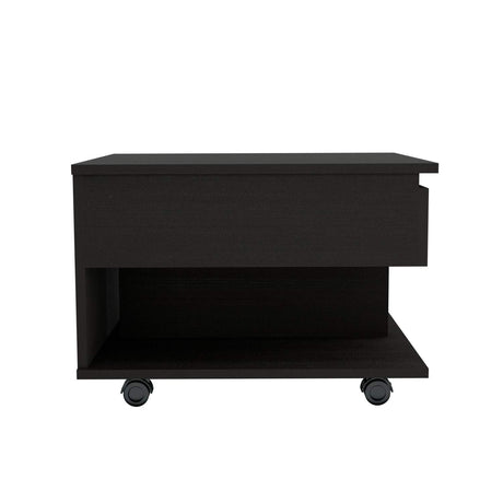 Mesa Auxiliar Luanda Wengue 55 cm Rectangular Extensible con Rodachines - Mesas Auxiliares | Bylmo