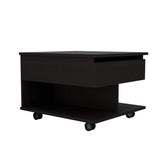 Mesa Auxiliar Luanda Wengue 55 cm Rectangular Extensible con Rodachines - Mesas Auxiliares | Bylmo