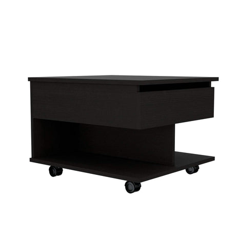 Mesa Auxiliar Luanda Wengue 55 cm Rectangular Extensible con Rodachines - Mesas Auxiliares | Bylmo