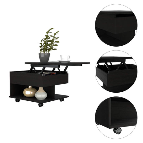 Mesa Auxiliar Luanda Wengue 55 cm Rectangular Extensible con Rodachines - Mesas Auxiliares | Bylmo