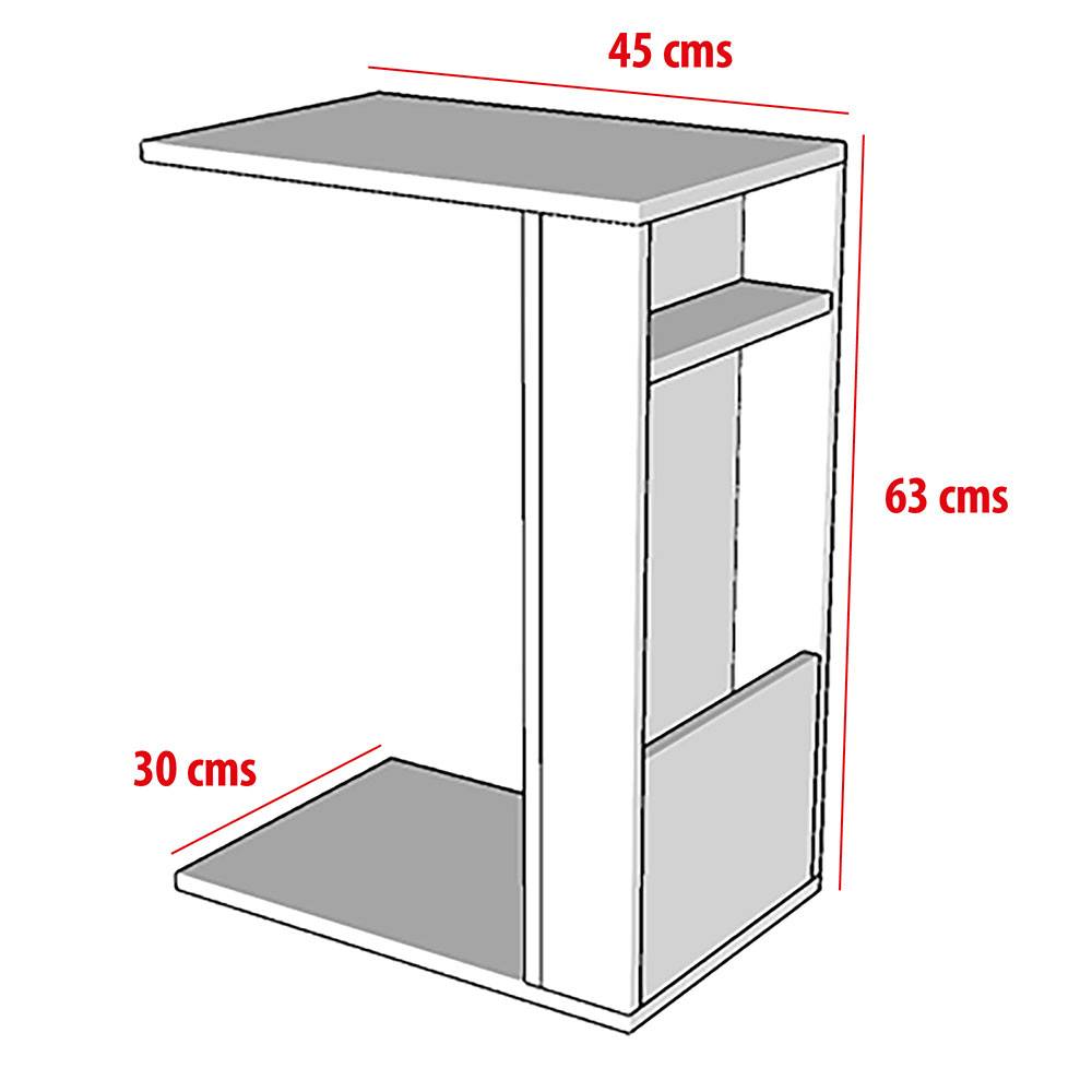 Mesa Auxiliar Mahón Nogal 45 cm Multifuncional - Mesas Auxiliares | Bylmo