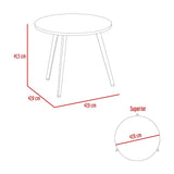 Mesa Auxiliar Narvik Macadamia 48 cm Redonda con Patas de Madera - Mesas Auxiliares | Bylmo