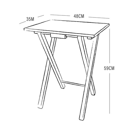 Mesa Auxiliar Natura Cafe 48x59cm Rectangular Plegable - Mesas Auxiliares | Bylmo