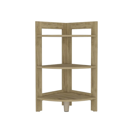 Mesa Auxiliar RIGA Macadamia 39 cm Rectangular Arqueado Esquinera con Tres Entrepaños - Mesas Auxiliares | Bylmo