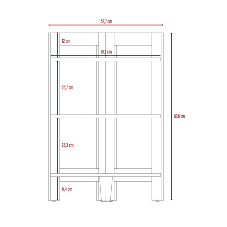 Mesa Auxiliar RIGA Wengue 39 cm Rectangular Arqueado Esquinera con Tres Entrepaños - Mesas Auxiliares | Bylmo