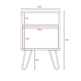 Mesa de Noche Wengue Miel y Plomo 40 cm con Una Puerta - Mesas | Bylmo