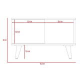 Mesa Alina Duna y Blanco 95 cm con Una Puerta - Mesas | Bylmo