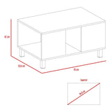Mesa de Centro Bellagio Siena 79x42cm Rectangular con Patas y con Compartimientos - Mesas | Bylmo