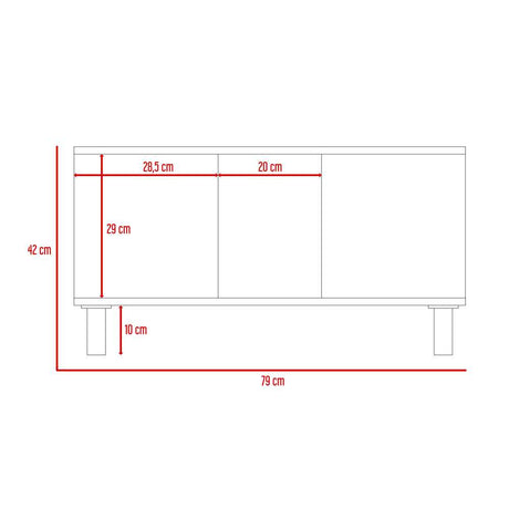 Mesa de Centro Bellagio Siena 79x42cm Rectangular con Patas y con Compartimientos - Mesas | Bylmo
