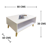 Mesa King Blanco 80 cm Rectangular - Mesas | Bylmo