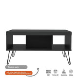 Mesa de Centro Liberty Negro 91x46.5cm Rectangular con Patas y con Compartimientos - Mesas | Bylmo