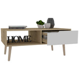 Mesa Oslo Duna y Blanco 100 cm con Un Cajón - Mesas | Bylmo
