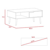 Mesa Oslo Duna y Blanco 100 cm con Un Cajón - Mesas | Bylmo