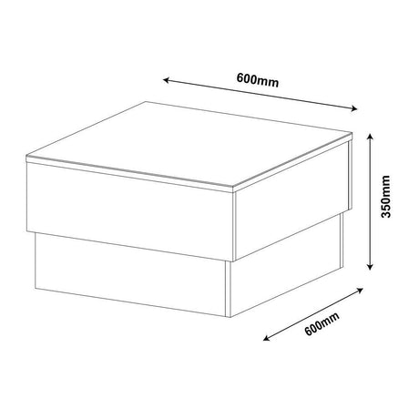 Mesa de Centro Parati Pino 60x35cm Cuadrado - Mesas | Bylmo