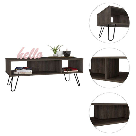 Mesa de Centro Vassel Expreso 101.1x40cm Rectangular con Patas y con Compartimientos - Mesas | Bylmo