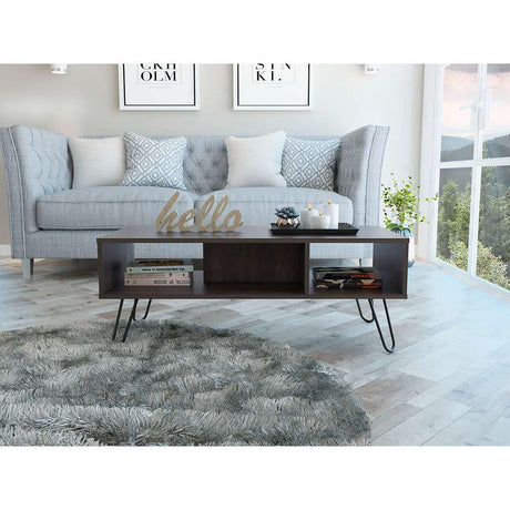 Mesa de Centro Vassel Expreso 101.1x40cm Rectangular con Patas y con Compartimientos - Mesas | Bylmo