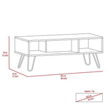 Mesa de Centro Vassel Expreso 101.1x40cm Rectangular con Patas y con Compartimientos - Mesas | Bylmo