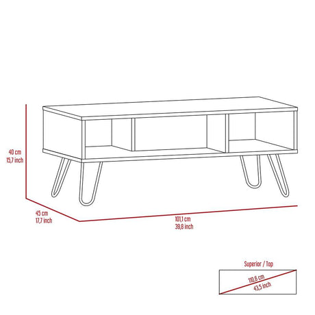 Mesa de Centro Vassel Expreso 101.1x40cm Rectangular con Patas y con Compartimientos - Mesas | Bylmo